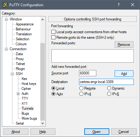 PuTTY Port Forwarding Guide Image 3