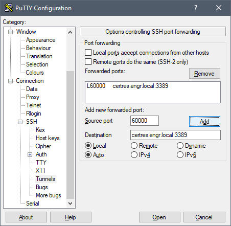 PuTTY Port Forwarding Guide Image 4